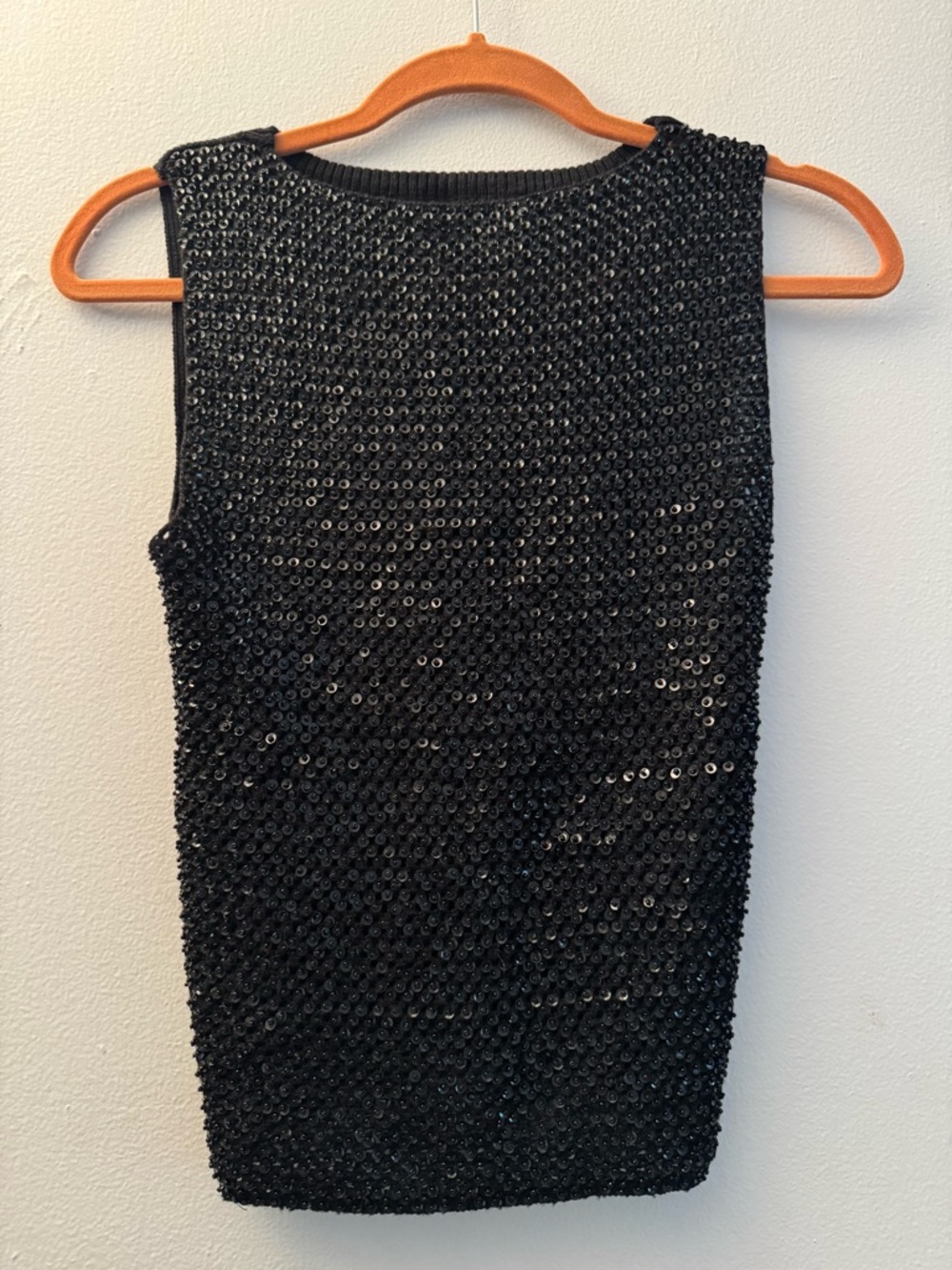 Sleeveless Black Sequin Evening Top